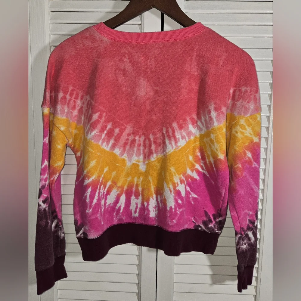 Justice Tie Dye Long Sleeve Crew Neck Sweatshirt Sz 10